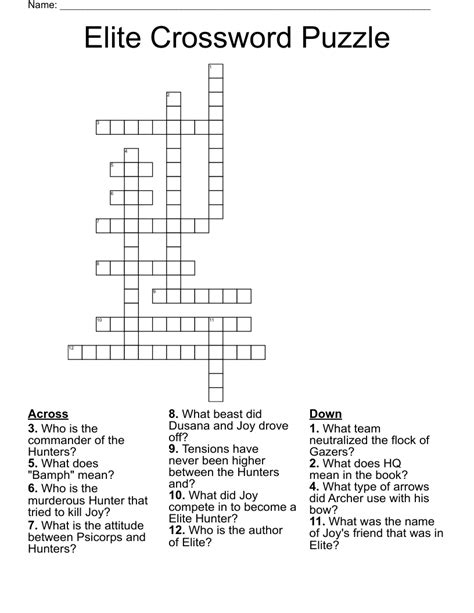 elite crossword